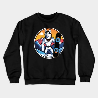 Strong Husky Snowboarder Crewneck Sweatshirt